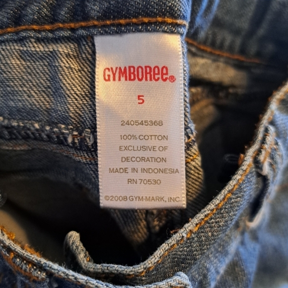 Gymboree girls size 5 walking length jean shorts 3 ribbon trim with bows - Picture 3 of 4